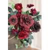 imageLings Moment 2pcs Red Wedding Floral Swags Welcome Sign Artificial Flowers Backdrop Garlands Green for Ceremony Reception Door Wall Easel Home Decoration Entryway Faux Outdoor Board Table Decor