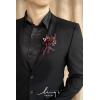 imageLings Moment Boutonniere for Men 10pcs Groomsmen Guest Boutonniere Artificial Flowers for Wedding DcorPromHomecomingetcDeep PurpleBlkblack  Gothic Burgundy