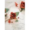imageLings Moment Boutonniere for Men 10pcs Groomsmen Guest Boutonniere Artificial Flowers for Wedding DcorPromHomecomingetcDeep PurpleOrfall Terracotta  Orange