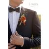 imageLings Moment Boutonniere for Men 10pcs Groomsmen Guest Boutonniere Artificial Flowers for Wedding DcorPromHomecomingetcDeep PurpleOrfall Terracotta  Orange