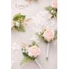 imageLings Moment Boutonniere for Men 10pcs Groomsmen Guest Boutonniere Artificial Flowers for Wedding DcorPromHomecomingetcDeep PurplePkblush  Pink
