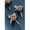 imageLings Moment Boutonniere for Men 10pcs Groomsmen Guest Boutonniere Artificial Flowers for Wedding DcorPromHomecomingetcDeep PurplePkdusty Rose  Navy Blue