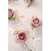 imageLings Moment Boutonniere for Men 10pcs Groomsmen Guest Boutonniere Artificial Flowers for Wedding DcorPromHomecomingetcDeep PurplePkdusty Rose  Pink