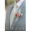 imageLings Moment Boutonniere for Men 10pcs Groomsmen Guest Boutonniere Artificial Flowers for Wedding DcorPromHomecomingetcDeep PurplePkdusty Rose  Pink