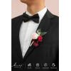 imageLings Moment Boutonniere for Men 10pcs Groomsmen Guest Boutonniere Artificial Flowers for Wedding DcorPromHomecomingetcDeep PurplePkred  Blush Pink