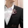 imageLings Moment Boutonniere for Men 10pcs Groomsmen Guest Boutonniere Artificial Flowers for Wedding DcorPromHomecomingetcDeep PurpleRedmarsala  Black Berry