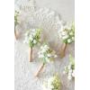 imageLings Moment Boutonniere for Men 10pcs Groomsmen Guest Boutonniere Artificial Flowers for Wedding DcorPromHomecomingetcDeep PurpleWhtbaby Breath  White