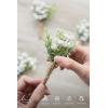 imageLings Moment Boutonniere for Men 10pcs Groomsmen Guest Boutonniere Artificial Flowers for Wedding DcorPromHomecomingetcDeep PurpleWhtbaby Breath  White