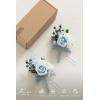 imageLings Moment Boutonniere for Men 2pcs Groom Groomsmen Guest Boutonniere Artificial Flowers for WeddingPromHomecoming etcDeep PurpleBlulight Blue  White