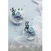 imageLings Moment Boutonniere for Men 2pcs Groom Groomsmen Guest Boutonniere Artificial Flowers for WeddingPromHomecoming etcDeep PurpleBlulight Blue  White