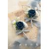 imageLings Moment Boutonniere for Men 2pcs Groom Groomsmen Guest Boutonniere Artificial Flowers for WeddingPromHomecoming etcDeep PurpleBlunavy  White Ranunculus