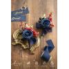 imageLings Moment Boutonniere for Men 2pcs Groom Groomsmen Guest Boutonniere Artificial Flowers for WeddingPromHomecoming etcDeep PurpleBlunavy Blue  Burgundy