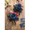 imageLings Moment Boutonniere for Men 2pcs Groom Groomsmen Guest Boutonniere Artificial Flowers for WeddingPromHomecoming etcDeep PurpleBlunavy Blue  Burgundy