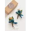 imageLings Moment Boutonniere for Men 2pcs Groom Groomsmen Guest Boutonniere Artificial Flowers for WeddingPromHomecoming etcDeep PurpleOrdark Teal  Burnt Orange