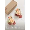 imageLings Moment Boutonniere for Men 2pcs Groom Groomsmen Guest Boutonniere Artificial Flowers for WeddingPromHomecoming etcDeep PurpleOrfall Terracotta  Orange