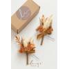 imageLings Moment Boutonniere for Men 2pcs Groom Groomsmen Guest Boutonniere Artificial Flowers for WeddingPromHomecoming etcDeep PurpleOrrust Boho  Terracotta