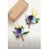 imageLings Moment Boutonniere for Men 2pcs Groom Groomsmen Guest Boutonniere Artificial Flowers for WeddingPromHomecoming etcDeep PurplePrplpurple