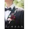 imageLings Moment Boutonniere for Men 2pcs Groom Groomsmen Guest Boutonniere Artificial Flowers for WeddingPromHomecoming etcDeep PurpleRedburgundy  Marsala