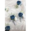 imageLings Moment Boutonniere for Men 6pcs Groom Groomsmen Boutonniere Artificial Flowers for Wedding DecorPromHomecoming etcDeep PurpleBlunavy Blue  Dark Blue