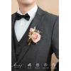 imageLings Moment Boutonniere for Men 6pcs Groom Groomsmen Boutonniere Artificial Flowers for Wedding DecorPromHomecoming etcDeep PurplePkshabby Pink  Dusty Rose