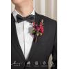 imageLings Moment Boutonniere for Men 6pcs Groom Groomsmen Boutonniere Artificial Flowers for Wedding DecorPromHomecoming etcDeep PurpleRedburgundy  Marsala