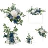 imageLings Moment 2pcs Fall Wedding Artificial Floral Swags Welcome Sign Flowers Backdrop Garlands Brown for Ceremony Reception Door Wall Home Decorations Entryway Outdoor Board Table DecorBludusty Blue  Navy Blue