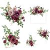 imageLings Moment 2pcs Fall Wedding Floral Swags Welcome Sign Artificial Flowers Backdrop Garlands Marsala Blush for Ceremony Reception Door Wall Easel Home Decoration Entryway Outdoor Head Table Decor