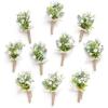 imageLings Moment Boutonniere for Men 10pcs Groomsmen Guest Boutonniere Artificial Flowers for Wedding DcorPromHomecomingetcDeep PurpleWhtbaby Breath  White Pearl