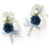 Blu-navy & White Ranunculus
