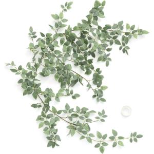 imageLings Moment Artificial Rose Green Leaf Garland Greenery Vine for DIY Wedding Head Table Welcome Sign Table Centerpieces Candle Ring Fireplace Plant Leaves Garland Decor