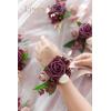 imageLings Moment 6pcs Wedding Wrist Corsage Artificial Flowers GirlMother Homecoming Prom Corsages Wristlet Dcor etc Glowing Blush Cream13marsala  Burgundy