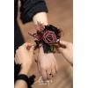 imageLings Moment 6pcs Wedding Wrist Corsage Artificial Flowers GirlMother Homecoming Prom Corsages Wristlet Dcor etc Glowing Blush CreamBlkblack  Gothic Burgundy