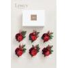 imageLings Moment 6pcs Wedding Wrist Corsage Artificial Flowers GirlMother Homecoming Prom Corsages Wristlet Dcor etc Glowing Blush CreamBluburgundy and Navy  Blue