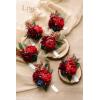 imageLings Moment 6pcs Wedding Wrist Corsage Artificial Flowers GirlMother Homecoming Prom Corsages Wristlet Dcor etc Glowing Blush CreamBluburgundy and Navy  Blue