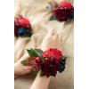 imageLings Moment 6pcs Wedding Wrist Corsage Artificial Flowers GirlMother Homecoming Prom Corsages Wristlet Dcor etc Glowing Blush CreamBluburgundy and Navy  Blue