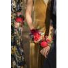 imageLings Moment 6pcs Wedding Wrist Corsage Artificial Flowers GirlMother Homecoming Prom Corsages Wristlet Dcor etc Glowing Blush CreamBluburgundy and Navy  Blue
