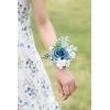 imageLings Moment 6pcs Wedding Wrist Corsage Artificial Flowers GirlMother Homecoming Prom Corsages Wristlet Dcor etc Glowing Blush CreamBludusty Blue  Light Blue
