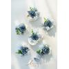 imageLings Moment 6pcs Wedding Wrist Corsage Artificial Flowers GirlMother Homecoming Prom Corsages Wristlet Dcor etc Glowing Blush CreamBludusty Blue  Light Blue