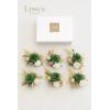 imageLings Moment 6pcs Wedding Wrist Corsage Artificial Flowers GirlMother Homecoming Prom Corsages Wristlet Dcor etc Glowing Blush CreamGrnemerald Green  Sage