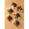 imageLings Moment 6pcs Wedding Wrist Corsage Artificial Flowers GirlMother Homecoming Prom Corsages Wristlet Dcor etc Glowing Blush CreamOrburnt Orange  Terracotta