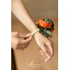 imageLings Moment 6pcs Wedding Wrist Corsage Artificial Flowers GirlMother Homecoming Prom Corsages Wristlet Dcor etc Glowing Blush CreamOrteal Orange  Terracotta