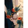 imageLings Moment 6pcs Wedding Wrist Corsage Artificial Flowers GirlMother Homecoming Prom Corsages Wristlet Dcor etc Glowing Blush CreamOrteal Orange  Terracotta