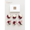 imageLings Moment 6pcs Wedding Wrist Corsage Artificial Flowers GirlMother Homecoming Prom Corsages Wristlet Dcor etc Glowing Blush CreamPkburgundy Marsala  Blush