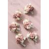 imageLings Moment 6pcs Wedding Wrist Corsage Artificial Flowers GirlMother Homecoming Prom Corsages Wristlet Dcor etc Glowing Blush CreamPkdusty Rose  Pink