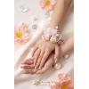 imageLings Moment 6pcs Wedding Wrist Corsage Artificial Flowers GirlMother Homecoming Prom Corsages Wristlet Dcor etc Glowing Blush CreamPkglowing Blush  Cream