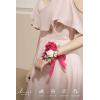 imageLings Moment 6pcs Wedding Wrist Corsage Artificial Flowers GirlMother Homecoming Prom Corsages Wristlet Dcor etc Glowing Blush CreamPkhot Pink  Magenta
