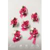 imageLings Moment 6pcs Wedding Wrist Corsage Artificial Flowers GirlMother Homecoming Prom Corsages Wristlet Dcor etc Glowing Blush CreamPkhot Pink  Magenta