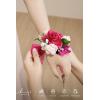 imageLings Moment 6pcs Wedding Wrist Corsage Artificial Flowers GirlMother Homecoming Prom Corsages Wristlet Dcor etc Glowing Blush CreamPkhot Pink  Magenta