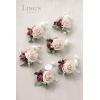 imageLings Moment 6pcs Wedding Wrist Corsage Artificial Flowers GirlMother Homecoming Prom Corsages Wristlet Dcor etc Glowing Blush CreamPkmauve  Dusty Rose