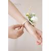 imageLings Moment 6pcs Wedding Wrist Corsage Artificial Flowers GirlMother Homecoming Prom Corsages Wristlet Dcor etc Glowing Blush CreamPkpeach  Pink